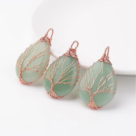 Natural Green Aventurine Pendants G-K122-02RG-1