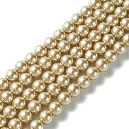 Eco-Friendly  Dyed Glass Pearl Round Beads Strands HY-A002-8mm-RB021-1