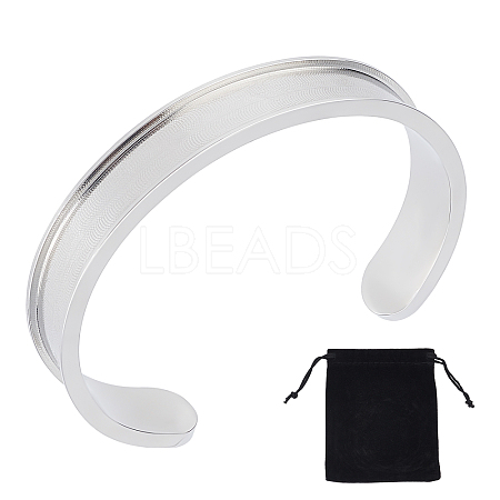 Unicraftale Stainless Steel Grooved Bangles STAS-UN0038-75A-1