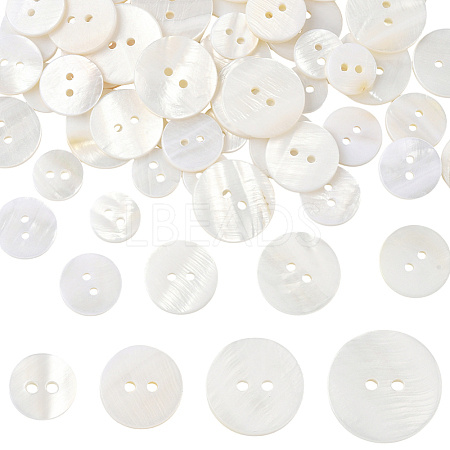 60Pcs 4 Styles Shell Buttons BUTT-SP0001-17-1