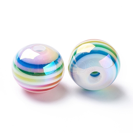 Stripe Resin Beads RESI-B014-01B-10-1