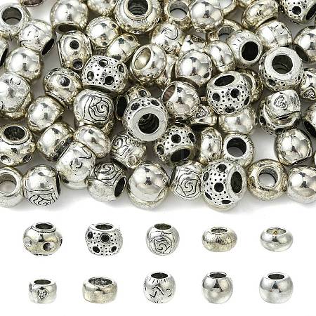 100Pcs 10 Styles Tibetan Style Alloy European Beads TIBE-CJ0001-32-1