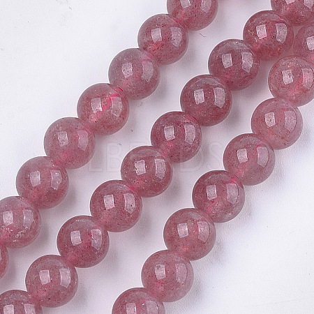 Natural Strawberry Quartz Beads Strands G-S333-8mm-018-1