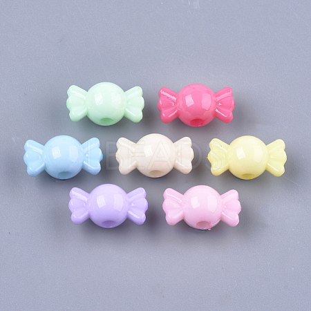 Opaque Solid Color Acrylic Beads X-MACR-T030-16-1