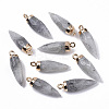 Top Golden Plated Natural Labradorite Pointed Pendants G-S359-078D-1