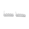 Rectangle Rack Plating Brass Cubic Zirconia Stud Earrings for Women EJEW-K245-15P-1