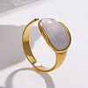 Oval 304 Stainless Steel Enamel Cuff Rings FS-WGAC0F3-02-1