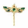 Rack Plating Brass Micro Pave Cubic Zirconia Pendants X-KK-E281-07G-01-2