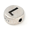 925 Sterling Silver Flat Round with Letter Beads LS-STER-G044-01AS-L-2