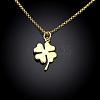 Golden Plated Zinc Alloy Cable Chain Clover Pendant Necklaces NJEW-BB01587-2