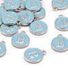 Platinum Plated Alloy Enamel Charms X-ENAM-S118-04B-P-4