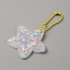 Translucent Acrylic Disc Pendant Keychain KEYC-WH0027-85B-02-1