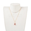 Natural Carnelian/Red Agate Pendant Necklace & Dangle Earrings Jewelry Sets SJEW-JS01060-01-5