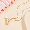 1pc Brass Chain with Alloy Letter Pendants Necklaces NJEW-LP0001-41Y-G-3