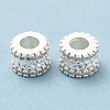 Rack Plating Brass Cubic Zirconia European Beads KK-R147-03S-3