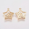 Brass Micro Pave Cubic Zirconia Charms KK-A144-021G-2