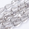 Electroplate Glass Beads Strands X-EGLA-D015-15x10mm-34-3