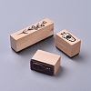 Plants and Flowers Style Wooden Rubber Stamps DIY-WH0157-39B-3