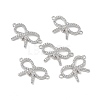 Brass Micro Pave Clear Cubic Zirconia Connector Charms KK-E068-VB066-4
