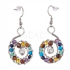 Natural & Synthetic Mixed Gemstone Braided Vortex Dangle Earrings X-EJEW-JE04906-02-2