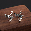 Brass Micro Pave Cubic Zirconia Dragonfly Hoop Earrings for Women WG01AB9-02-2