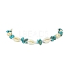 Natural Shell & Synthetic Turquoise Chip Beaded Necklace for Girl Women NJEW-TA00115-2