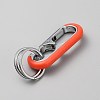 Oval Alloy Keychain Clasps with Double Rings FIND-YWC0011-02C-2