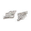 Brass Micro Pave Clear Cubic Zirconia Connector Charms KK-E068-VB343-2