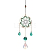 Christmas Theme Snowflake Glass Beaded Hanging Ornaments HJEW-TA00184-1