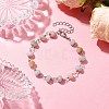 Natural Amazonite Rondelle Beads Link Bracelets for Women BJEW-JB10262-02-2