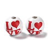 Valentine's Day Theme Printed Wood Beads WOOD-G017-02A-2