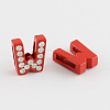 Mixed Color Zinc Alloy Grade A Rhinestone Letter Slide Charms ALRI-S130-W-2