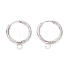 Tarnish Resistant 201 Stainless Steel Huggie Hoop Earring Findings STAS-P283-01S-P-1