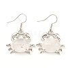 Natural Quartz Crystal Crab Dangle Earrings G-Z033-13P-01-1