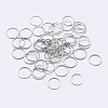 Rhodium Plated 925 Sterling Silver Open Jump Rings STER-F036-02P-0.7x6mm-1