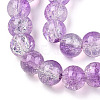Transparent Crackle Baking Paint Glass Beads Strands DGLA-T003-01A-10-3