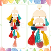 2 Pairs 2 Colors Polyester Tassel with Pompom Boho Chandelier Earrings EJEW-AN0001-75-3