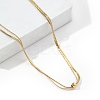 201 Stainless Steel Double Layer Necklace with Round Ball Beaded for Women NJEW-D055-01G-1