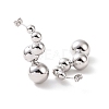 Brass Round Beaded Twist Stud Earrings for Women EJEW-G332-05P-2
