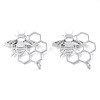 201 Stainless Steel Bee and Honeycomb Lapel Pin JEWB-N007-124P-2