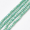Electroplate Opaque Solid Color Crystal Glass Beads Strands X-EGLA-S171-01B-06-1