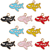 40Pcs 5 Colors Alloy Enamel Pendants ENAM-SC0008-19-7