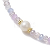 5Pcs 5 Styles Rondelle Faceted Glass Beaded Stretch Bracelets BJEW-JB10331-4