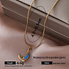 Vintage 304 Stainless Steel Enamel Sailboat Pendant Necklaces for Women SV9292-2-1