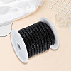 1 Roll Round Braided Cowhide Leather Cord NWIR-CL0001-01B-7