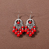 Bohemian tassel turquoise earrings JU8957-7-1
