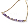 Adjustable Natural Amethyst Slider Bracelets BJEW-JB04929-04-2