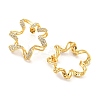 Twist Ring Rack Plating Brass Micro Pave Cubic Zirconia Stud Earrings EJEW-P240-17G-2