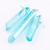 Electroplated Natural Quartz Crystal Graduated Beads Strands G-P315-A07-2