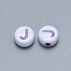Craft Acrylic Horizontal Hole Letter Beads SACR-S201-11J-2
